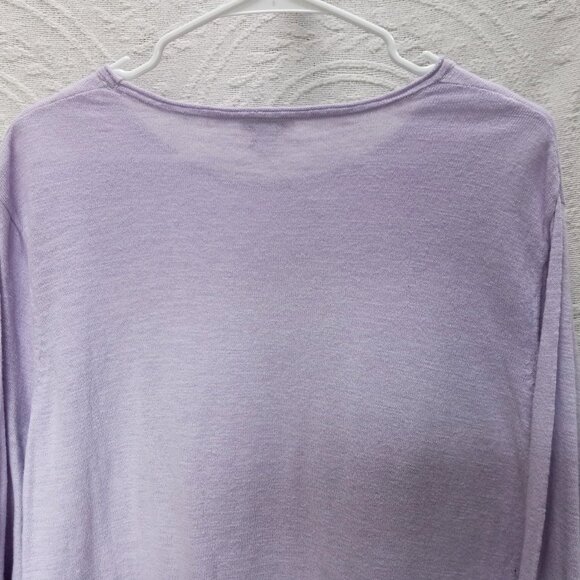 J. Jill Dusty Pale Lilac Linen/Cotton 3/4 Sleeve Crew Neck Shirt 2XL (T-372) - Picture 8 of 9